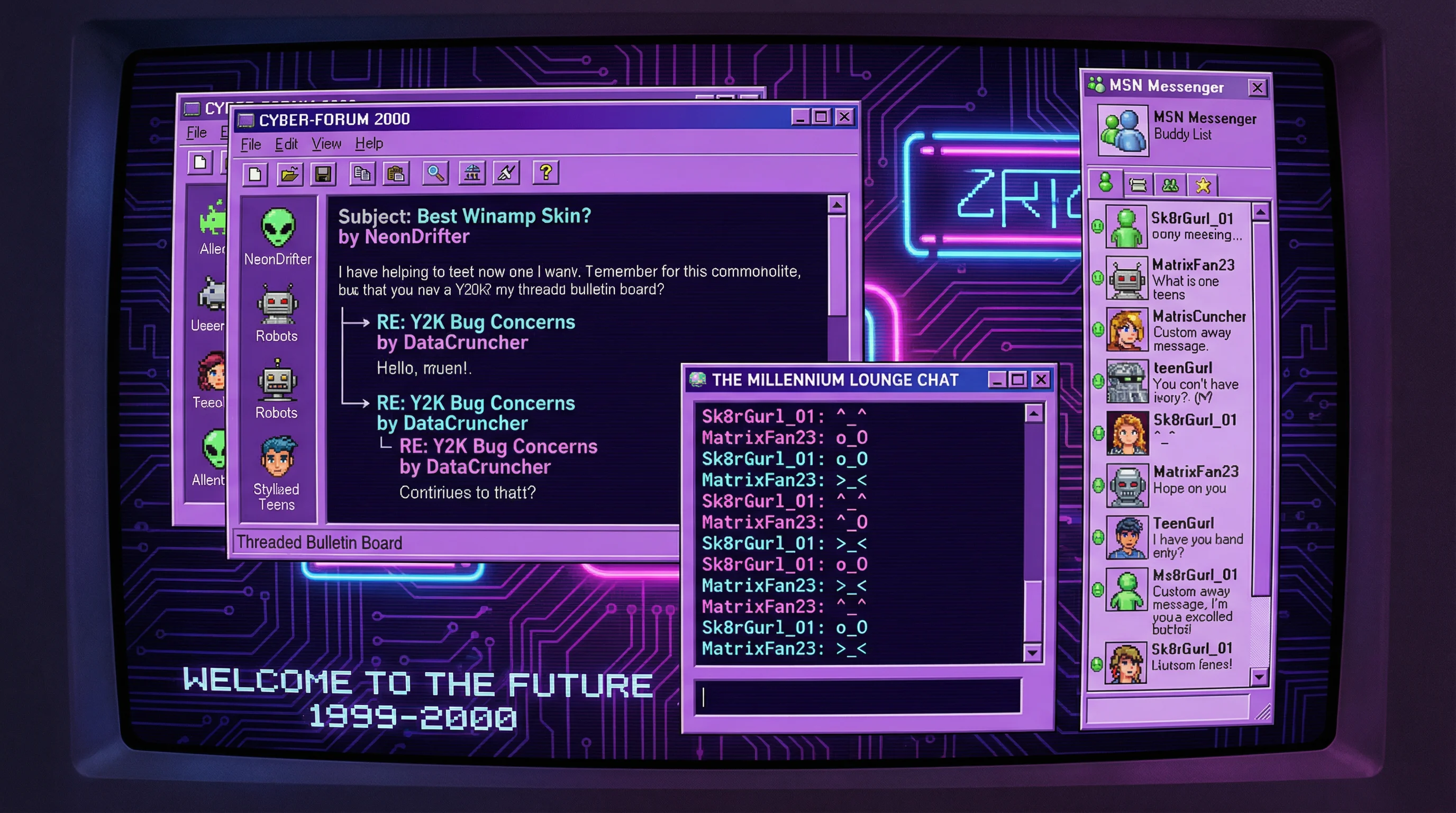 17c 51网千禧创意社区 BBS论坛与MSN聊天界面